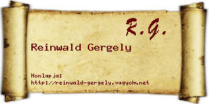 Reinwald Gergely névjegykártya